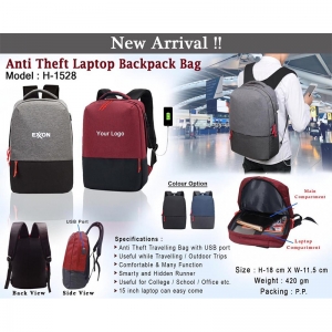 Anti Theft Laptop Backpack Bag Manufacturers, Suppliers, Exporters in Delhi