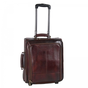 Brown Leather Four Wheeler Trolley Bag  Manufacturers in Andhra Pradesh
