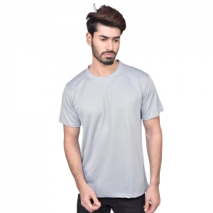 Grey Dry Fit Round Neck T Shirt Manufacturers in Delhi