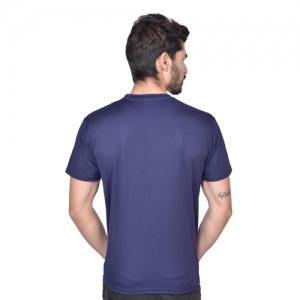 Navy Blue Dry Fit Round Neck T Shirt  Manufacturers in Delhi